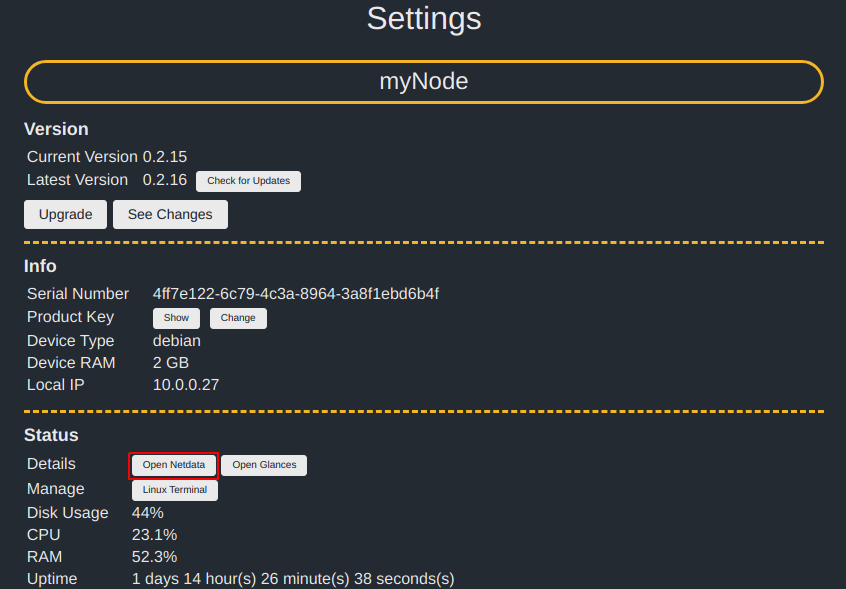 Netdata Settings