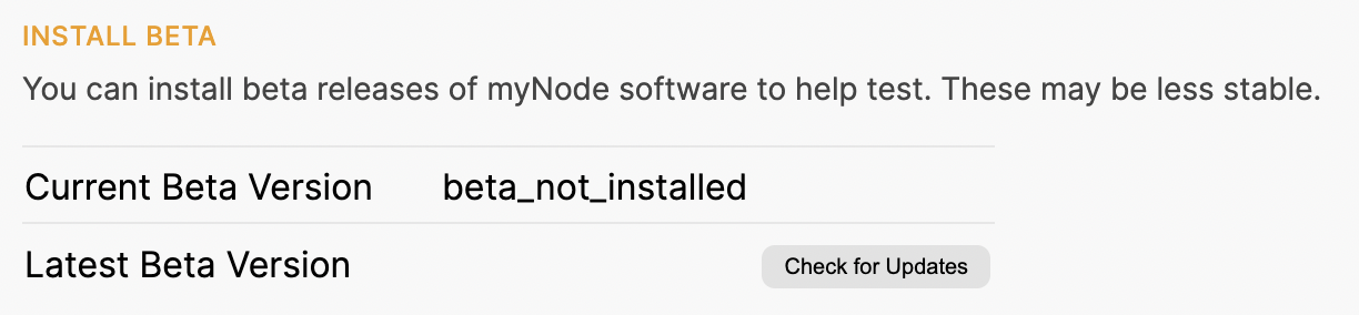 Check for new Beta